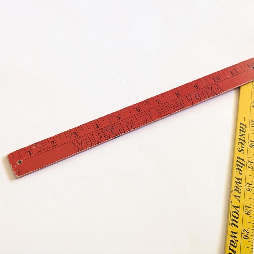 Colorful Vintage Folding Ruler Yardstick - Wolfschmidt Vodka Advertising - Picture 7 of 9